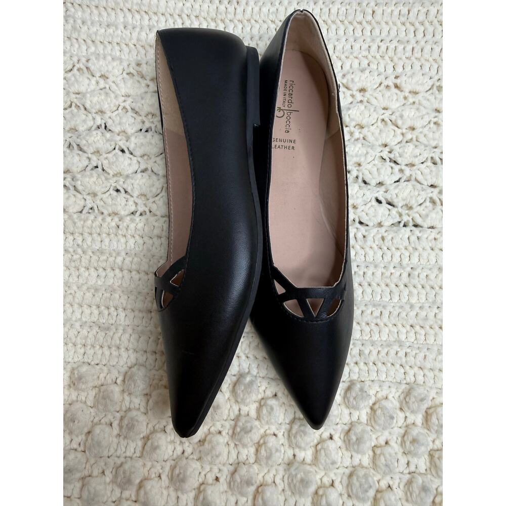 NEW RICCARDO BOCCIA Women's 40 Clodette Pointed Toe Ballet Flats Leather Shoes - Picture 3 of 14